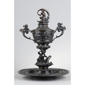 Coupe En Bronze Renaissance Antonio Pandiani Milano 