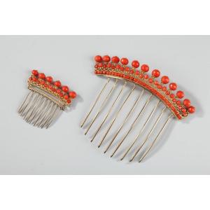 Diadem Combs With Coral, First Empire