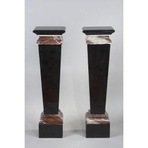 Pair Of Red Marble Sheaths From The 19th Century