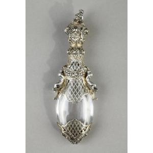 A Crystal And Silver Salt Bottle, Goldsmith Louis Bruneau