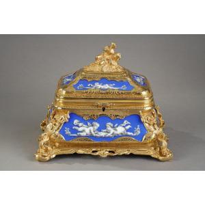 A Gilt Bronze And Porcelain Box, Napoleon 3