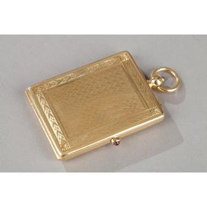 Cartier Portrait Case In Gold And Tourmaline