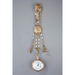 Chatelaine And Gold Watch, French Work From The 18th Century 