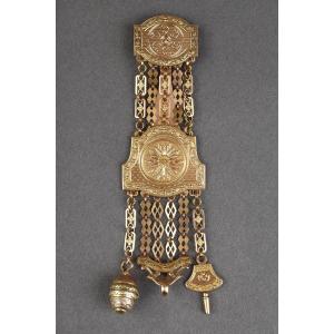 CHATELAINE EN OR DE LA SECONDE PARTIE DU XIX SIECLE
