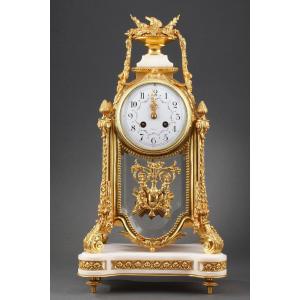 Cage Clock In Crystal, Gilt Bronze And Marble, Napoleon III
