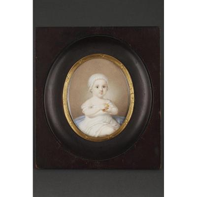 Early 19th Miniature In Ivory. 