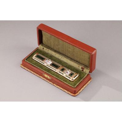 Late 18th Century Swiss Enamelled Gold Sealing-wax Cas. Geneva. 