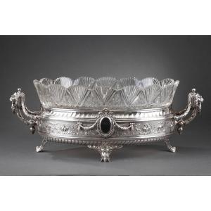 Late 19th Century Silver And Cut-crystal Jardiniere. 