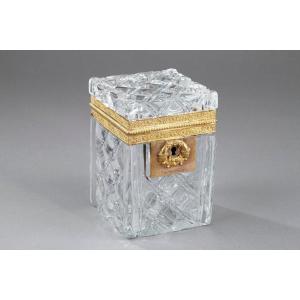 Charles X Cut Crystal Casket With Ormolu Mounts. 