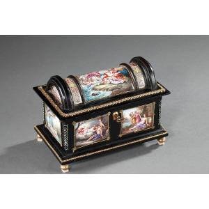 Enamel Casket With Mythological Scenes Signed Klein In Paris. 