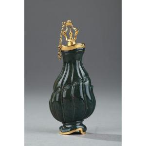 Jasper And Gold Flask 18th Century. English Craftsmanship. 