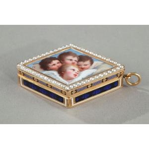 Gold Vinaigrette With Pearls And Enamel. Late 18th Century Swiss Work.rémond, Lamy, Mercier. 