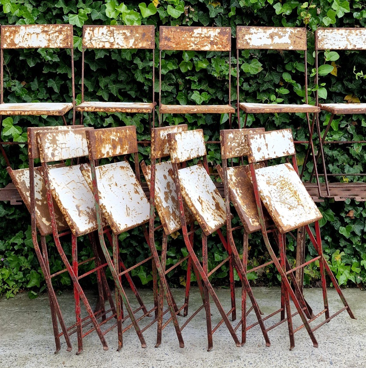 12 Chaises De Jardin En Métal-photo-2