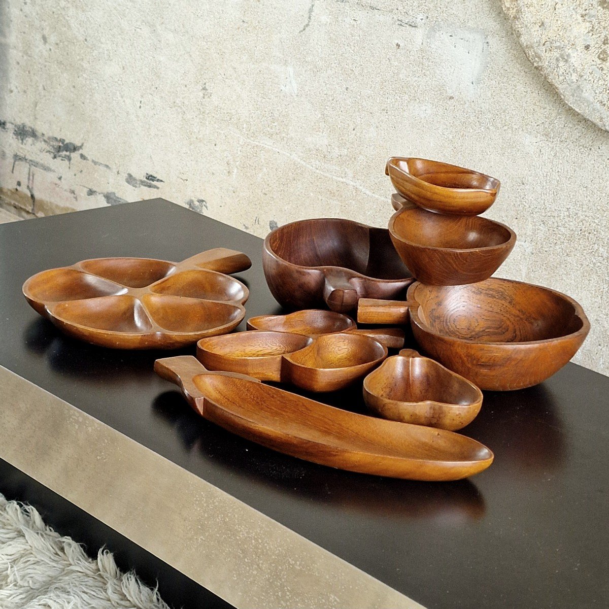8 Wooden Fruit-shaped Serving Bowls-photo-2