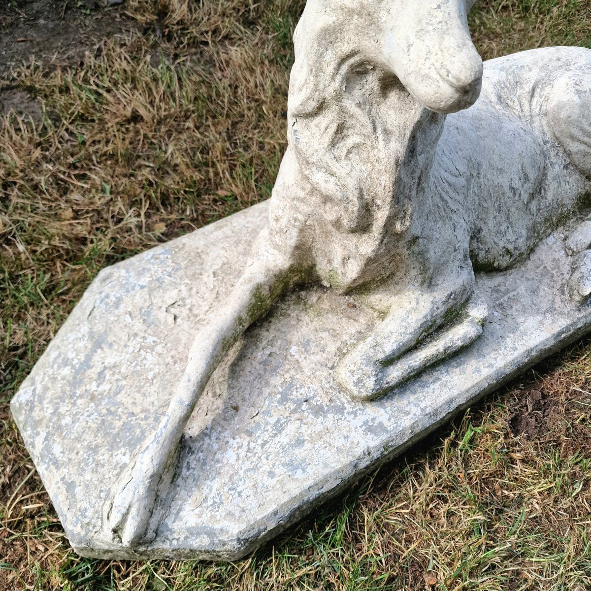 Recumbent Cast Stone Deer-photo-5