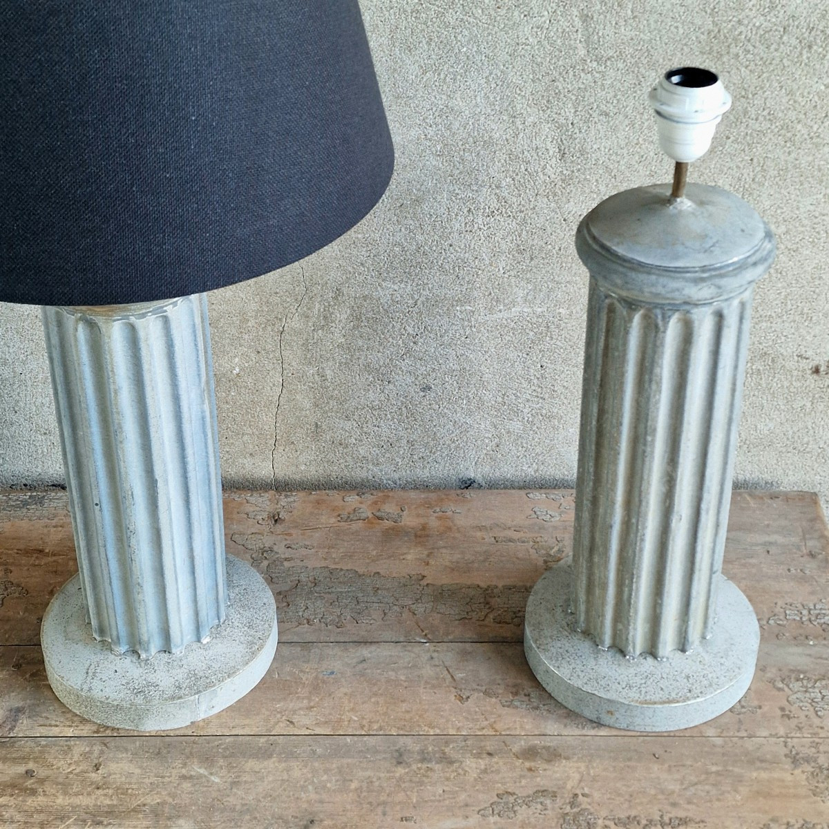 Paire de lampes en zinc-photo-3