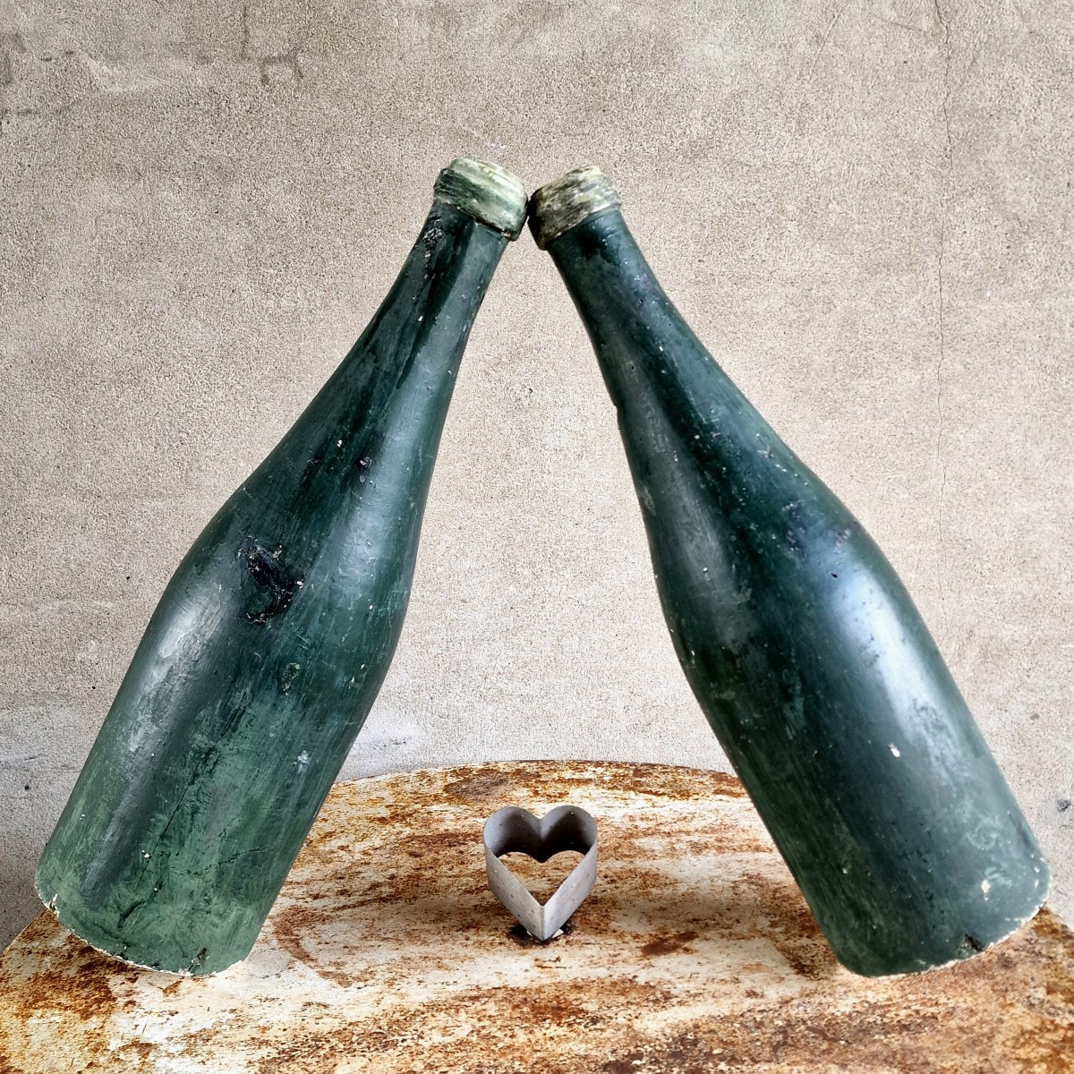 2 Xl Plaster Wine Bottles-photo-5