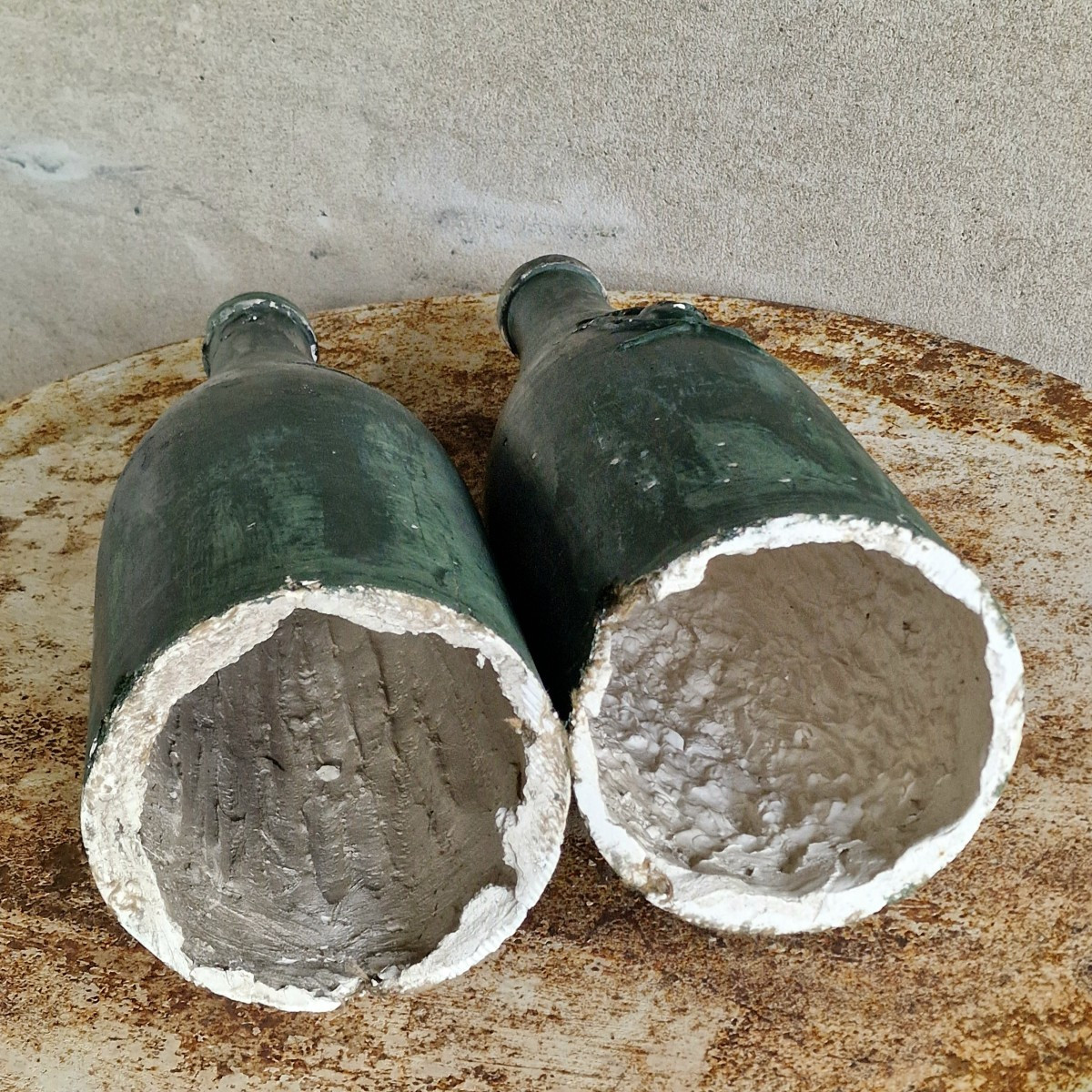 2 Xl Plaster Wine Bottles-photo-6