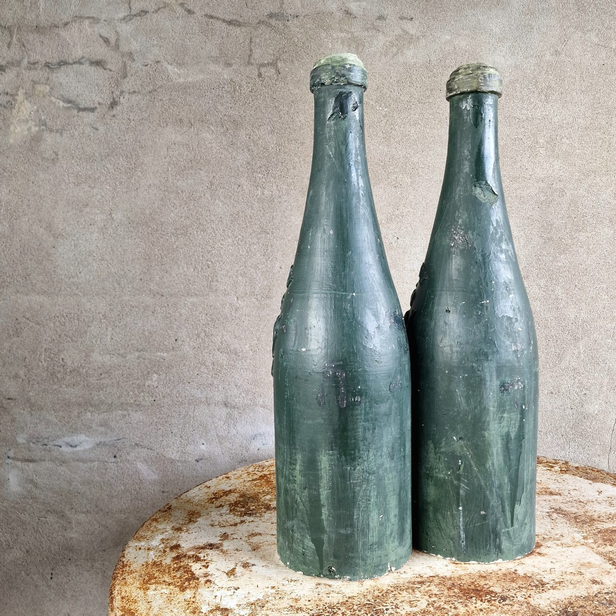 2 Xl Plaster Wine Bottles-photo-7