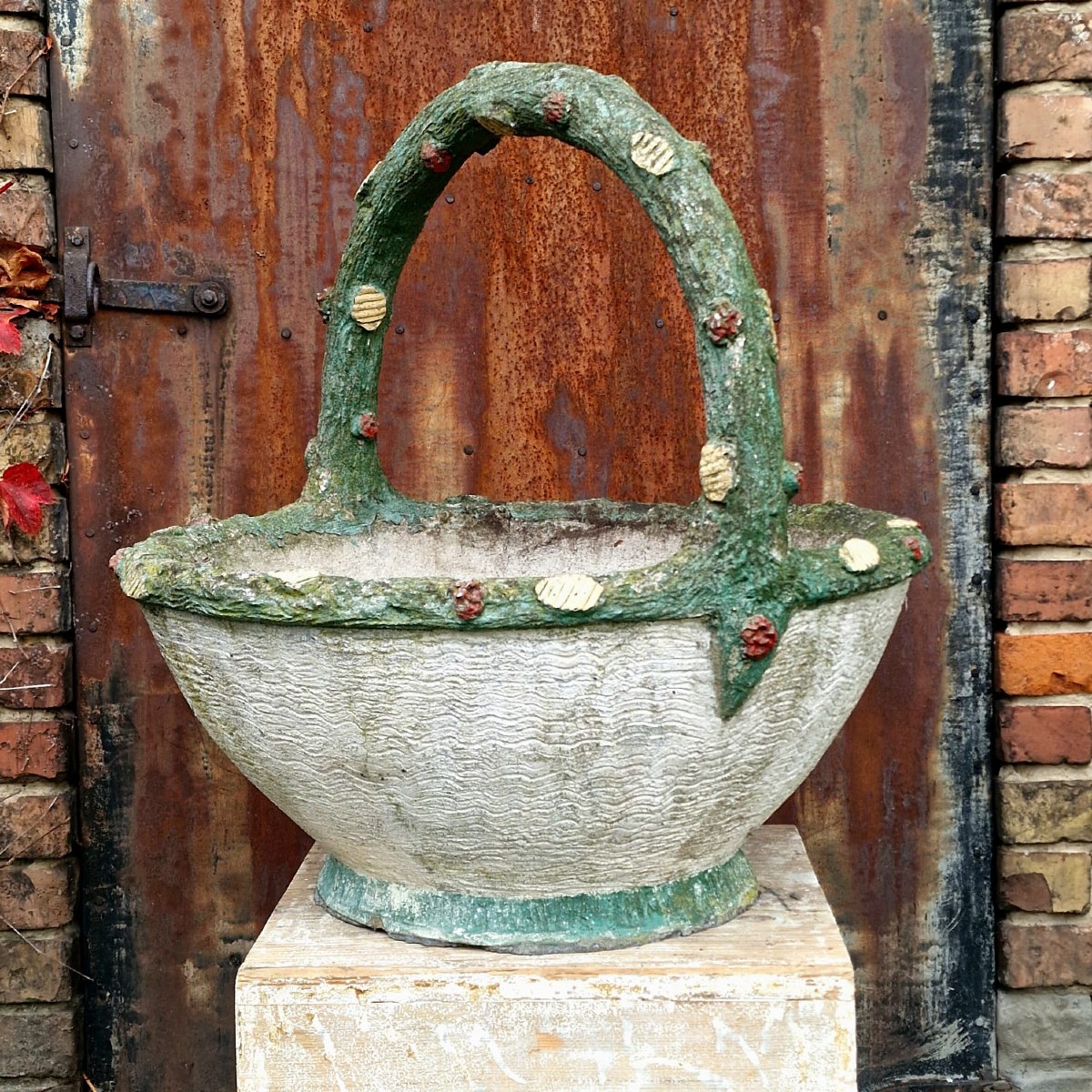 Faux Bois Basket Planter-photo-1