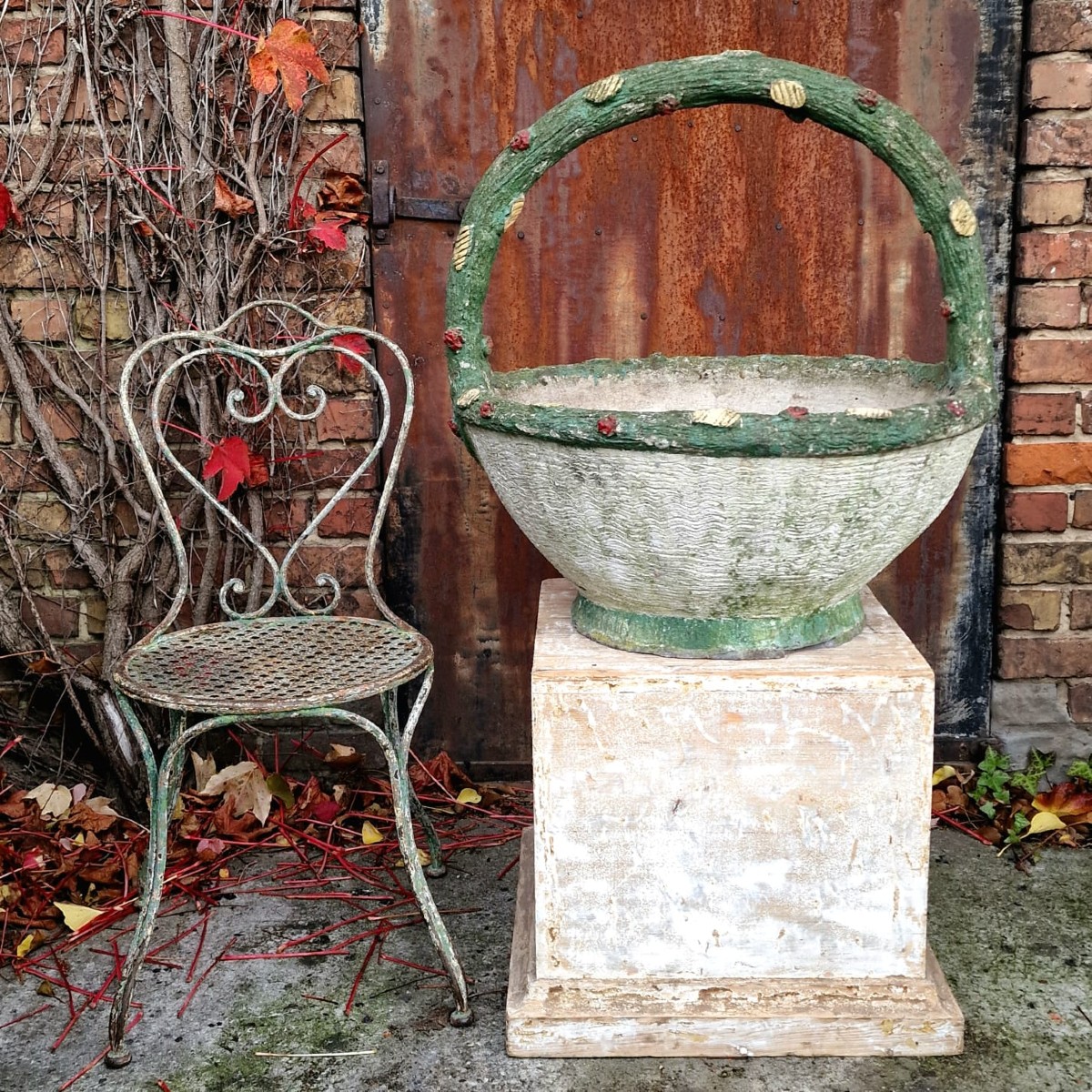 Faux Bois Basket Planter-photo-3