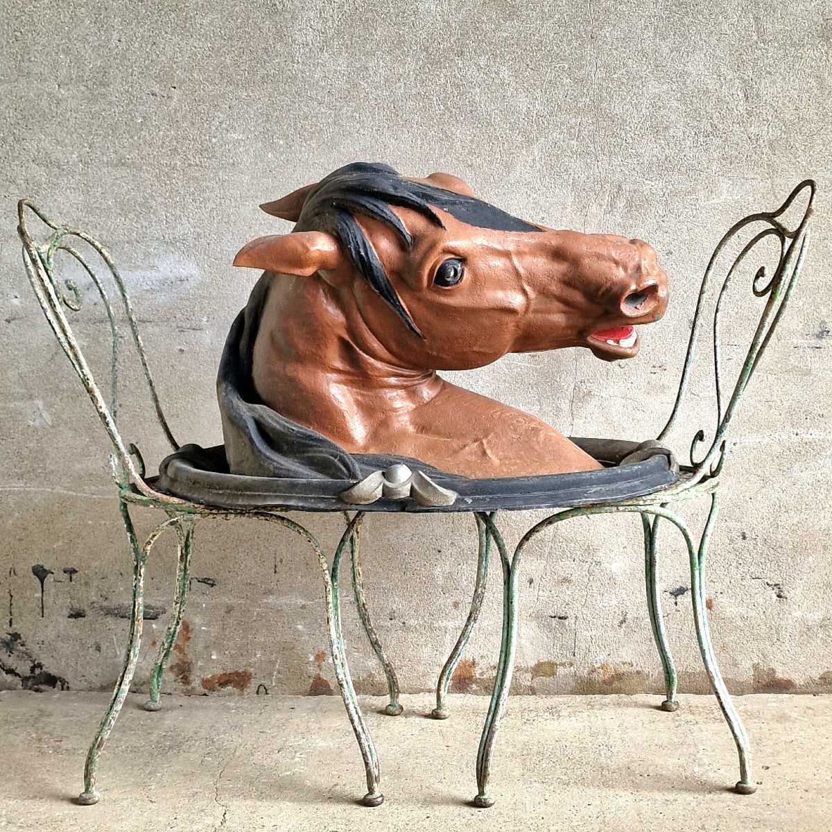 Tête de cheval en zinc XXL-photo-2