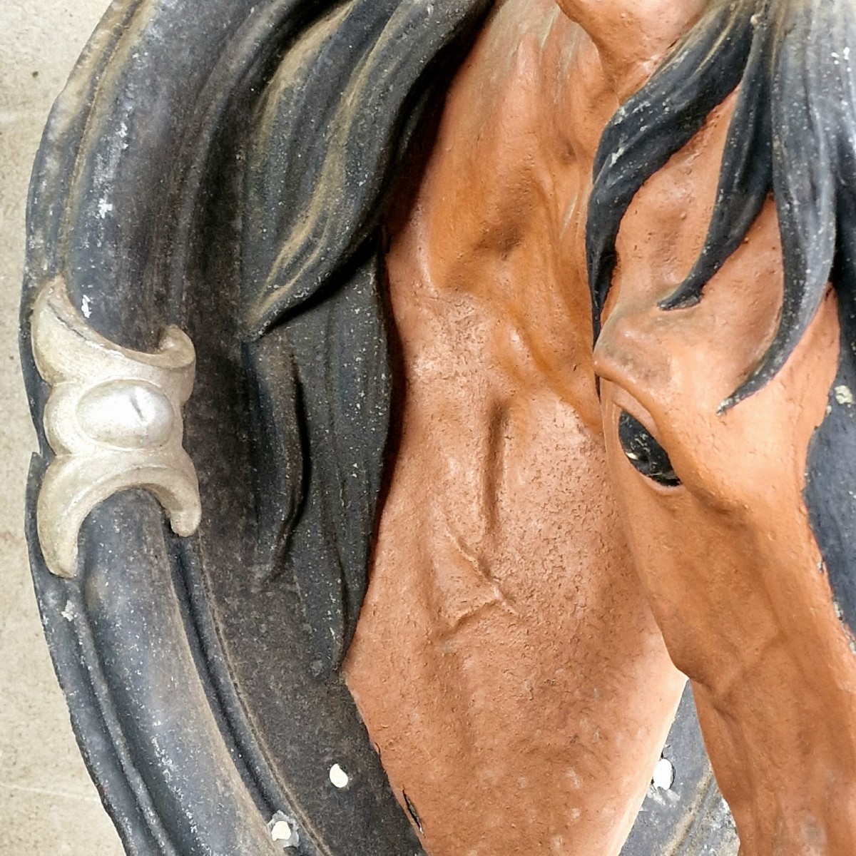 Tête de cheval en zinc XXL-photo-3