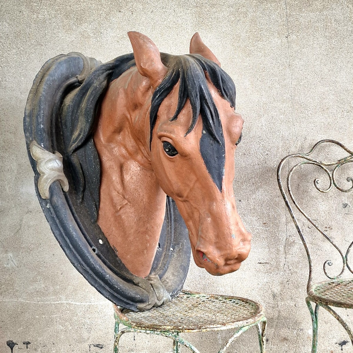 Tête de cheval en zinc XXL