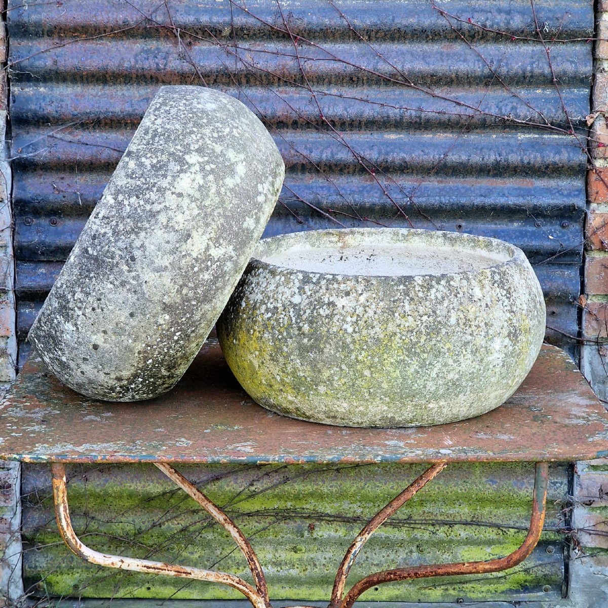 Paire de jardinières basses rondes-photo-5