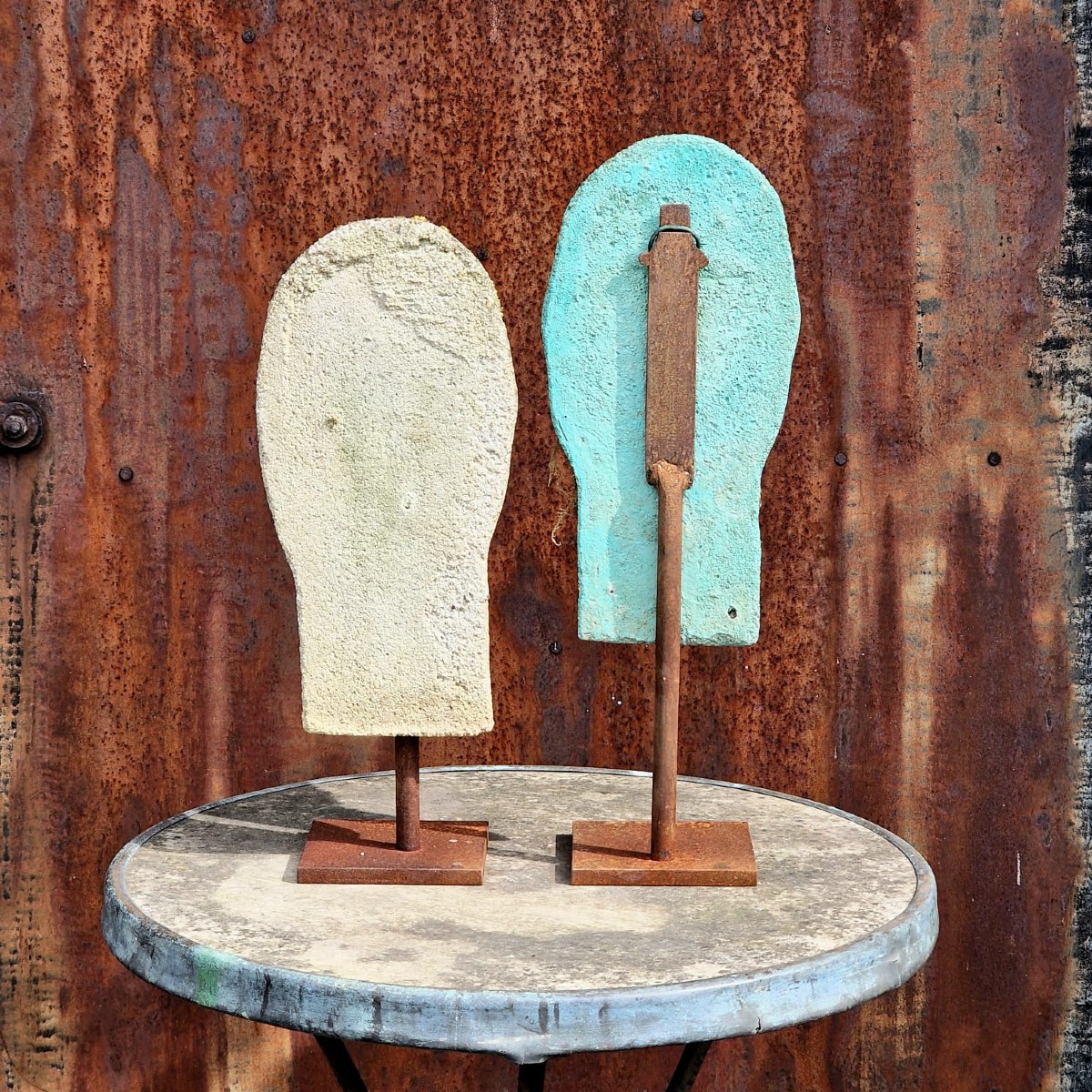 2 têtes en pierre reconstituée-photo-7