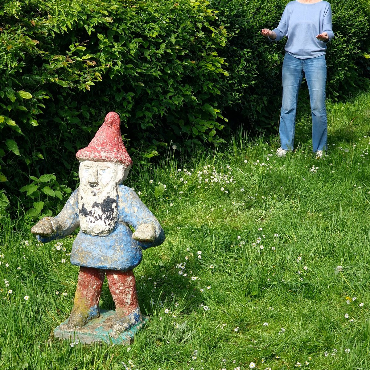 Grand gnome en pierre reconstituée-photo-2