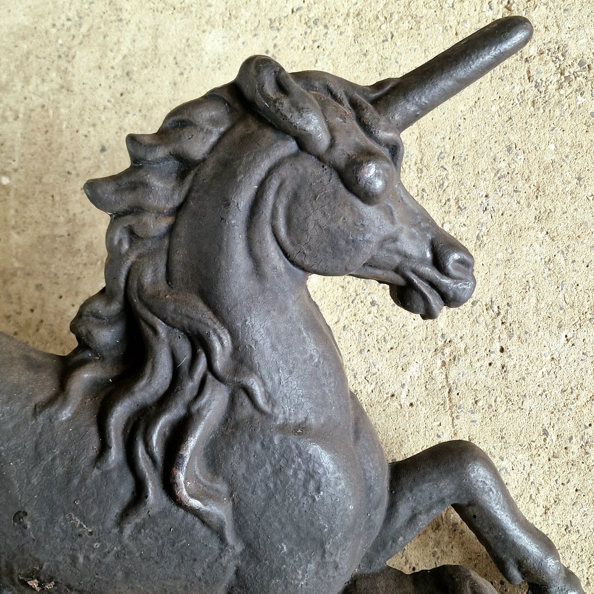 Grattoir à bottes licorne du XIXe siècle-photo-3