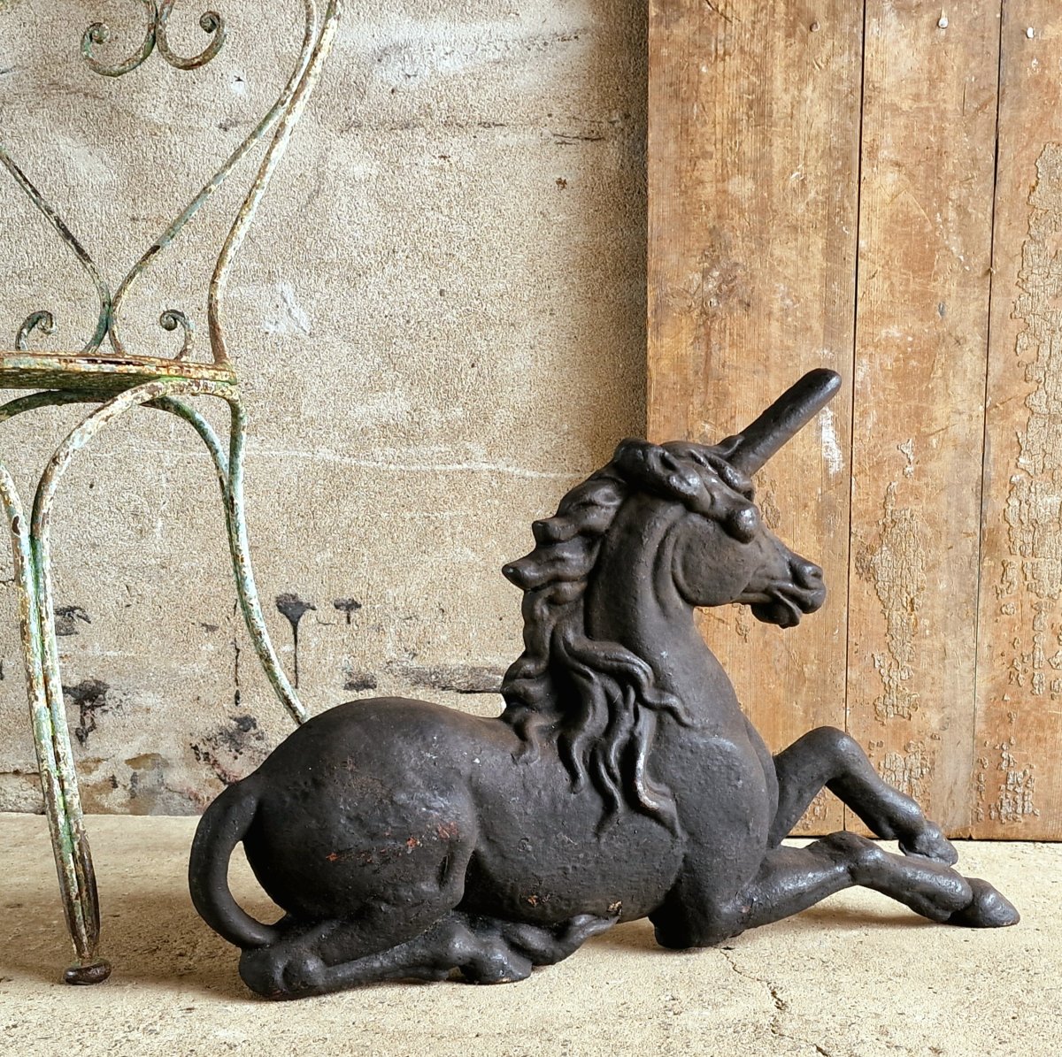Grattoir à bottes licorne du XIXe siècle