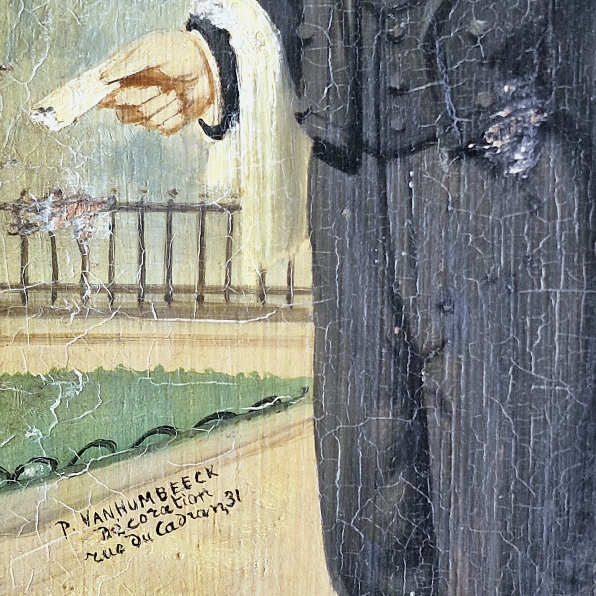 Paire de peintures sur bois fin 19ième-photo-2