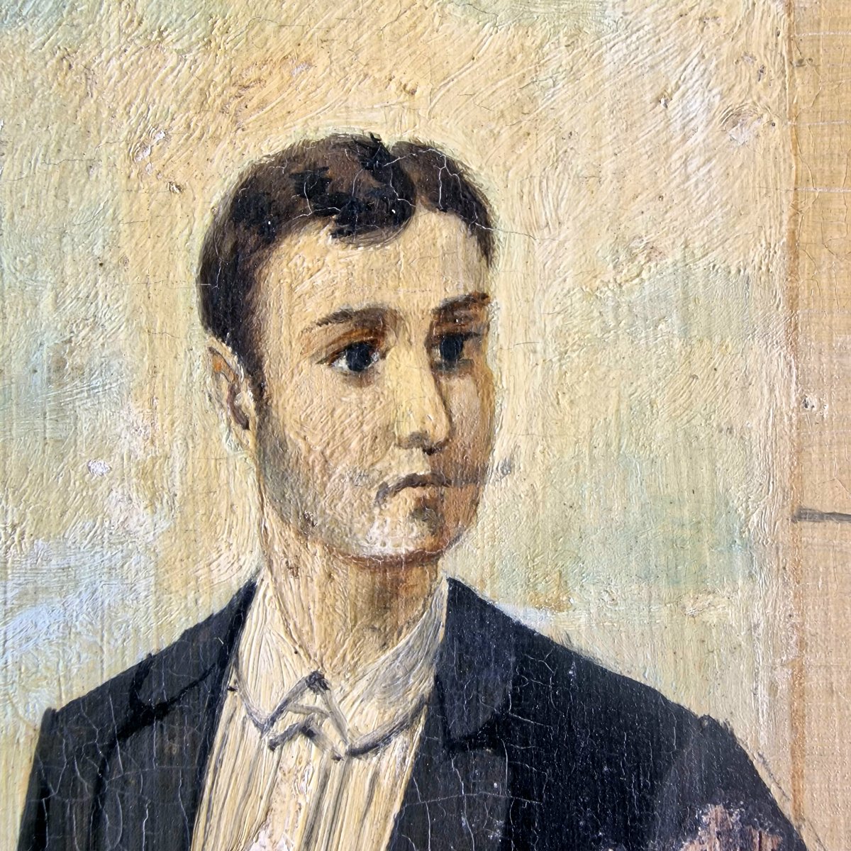 Paire de peintures sur bois fin 19ième-photo-1