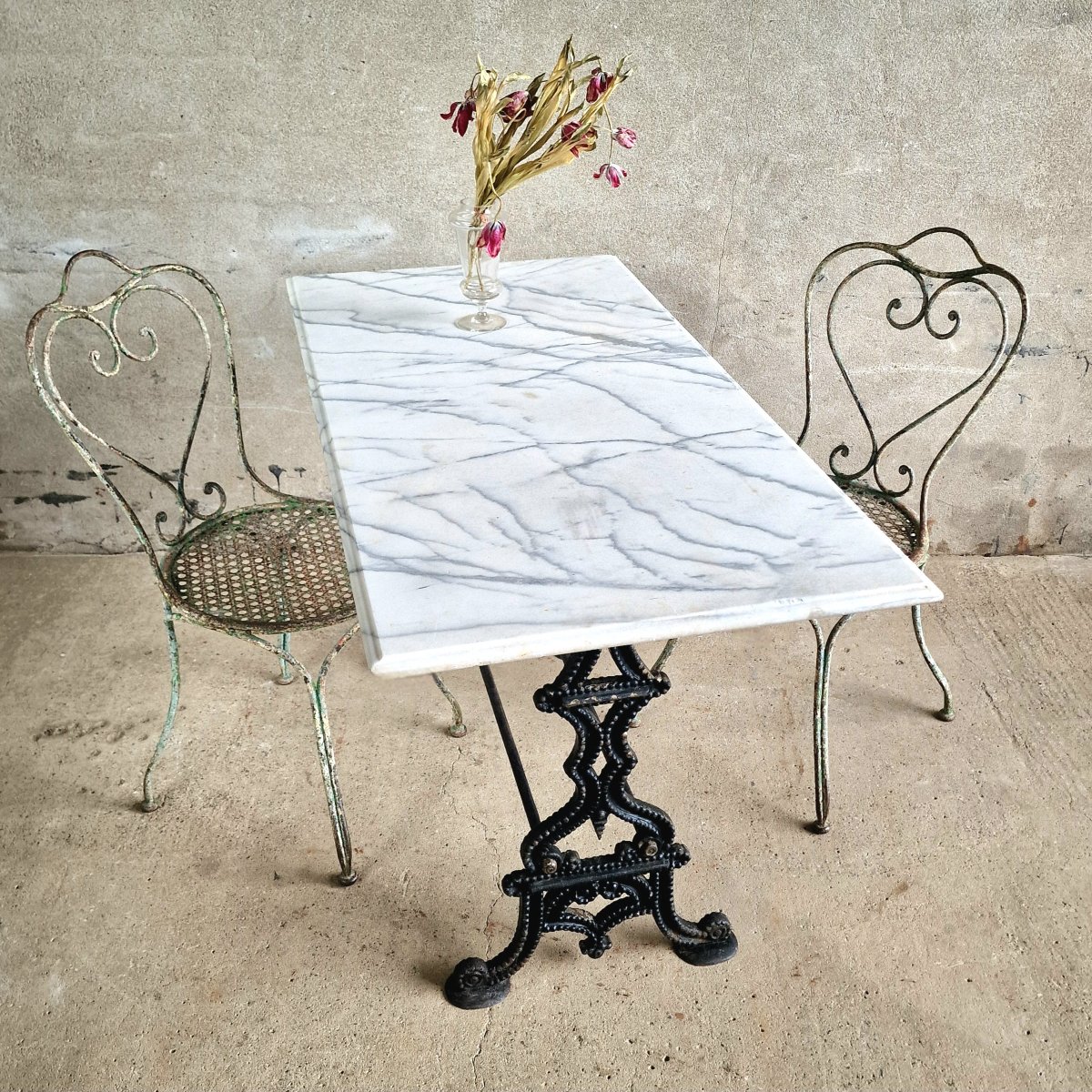 Garden Table With Marble Top-photo-3