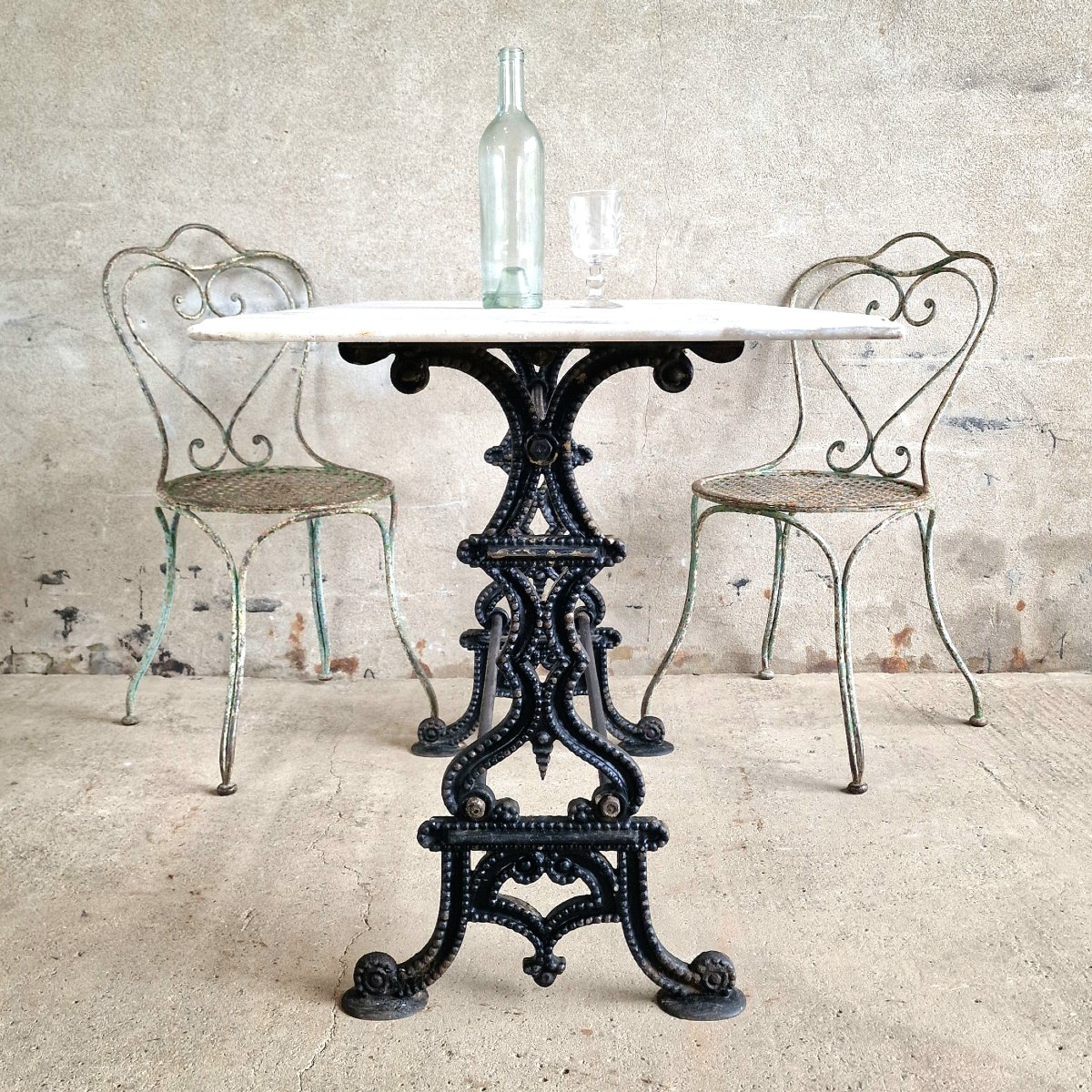 Garden Table With Marble Top-photo-3