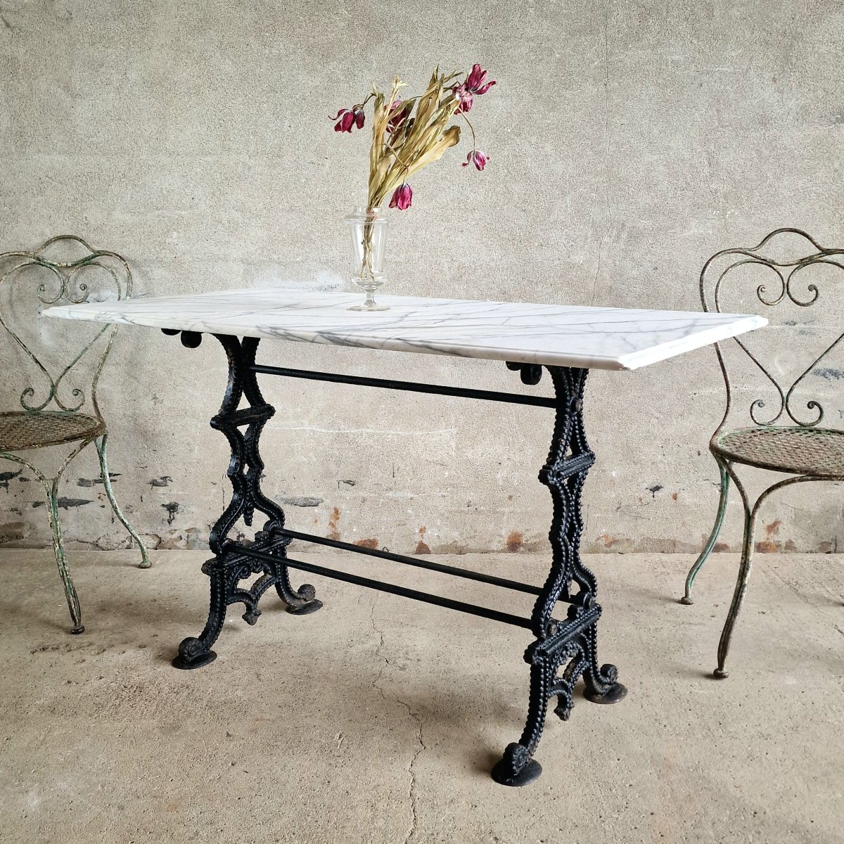 Garden Table With Marble Top