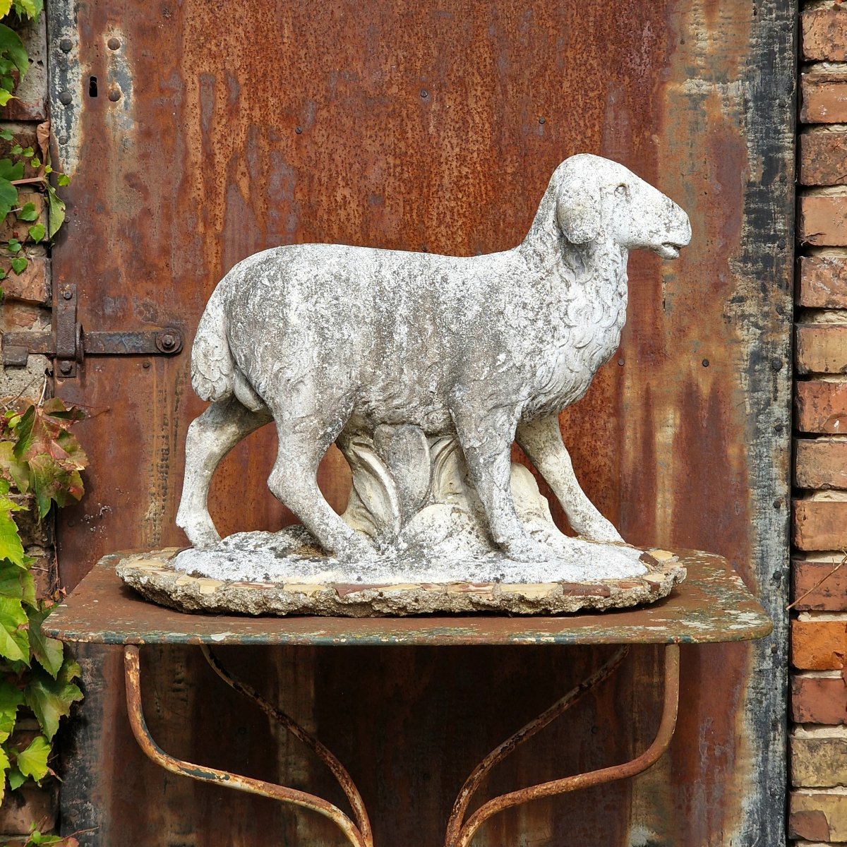 Molded Stone Sheep-photo-1