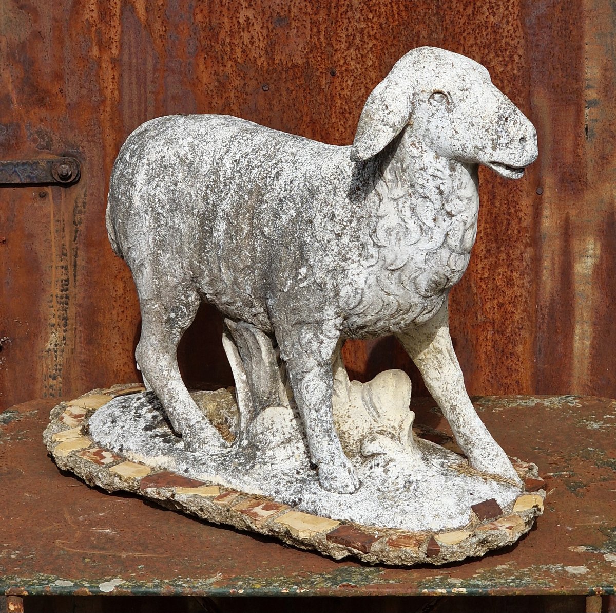 Molded Stone Sheep-photo-3