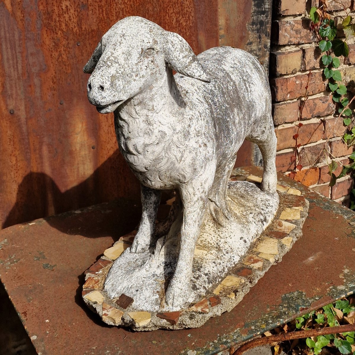 Molded Stone Sheep-photo-4