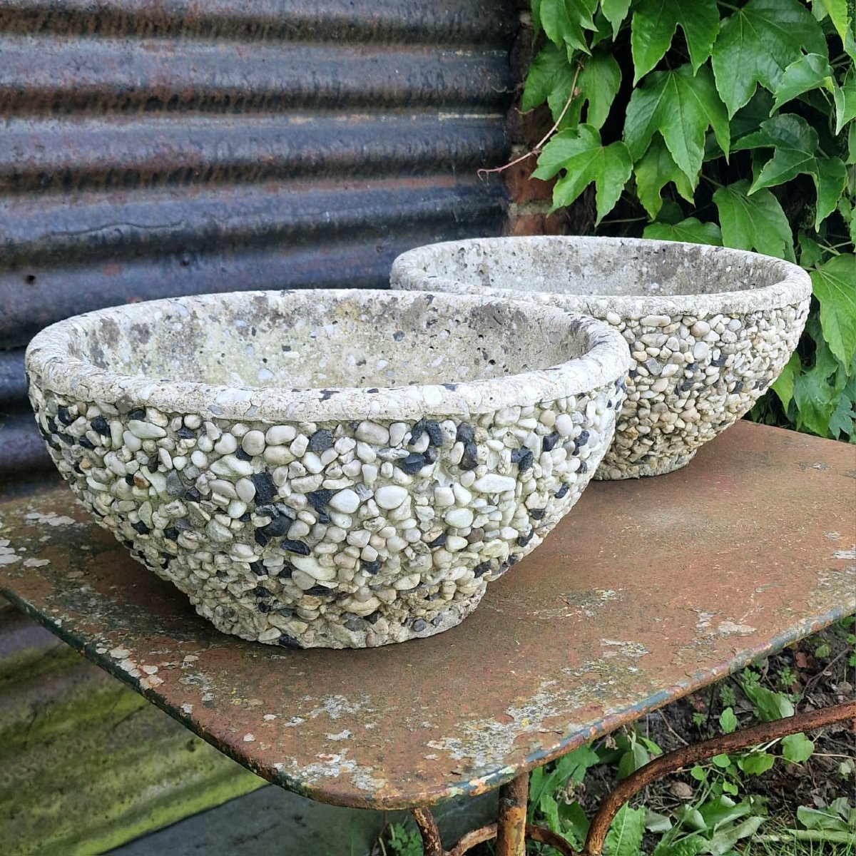 Pair Of Pebble Planters-photo-2