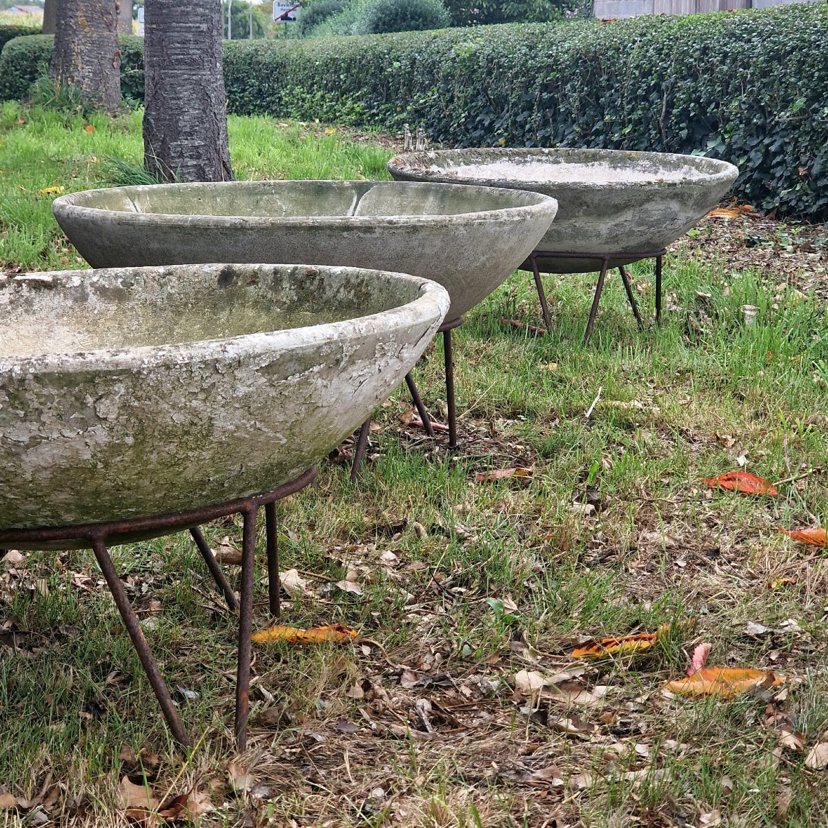 4 jardinières Willy Guhl sur pied-photo-3