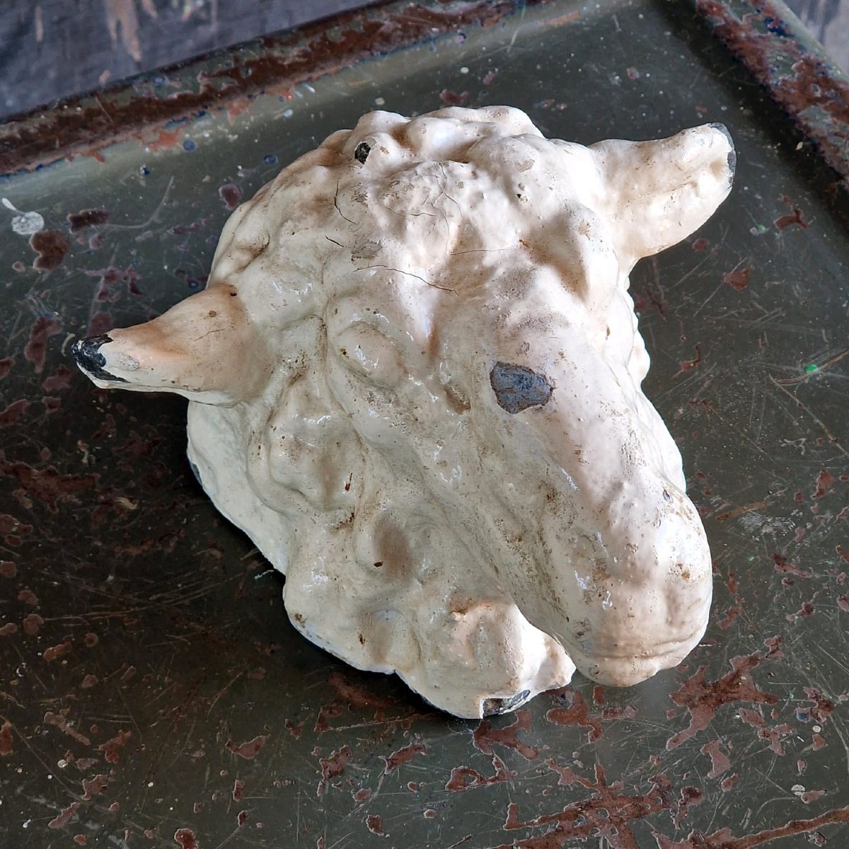 Tête de mouton en fonte-photo-4