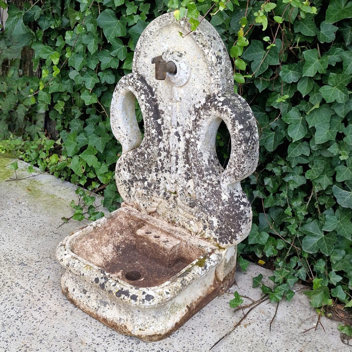 Fontaine murale ornée de cygnes-photo-1