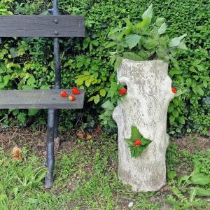 Faux Wood Strawberry Planter