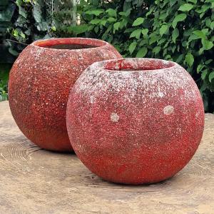 Pair Of Spherical Planters