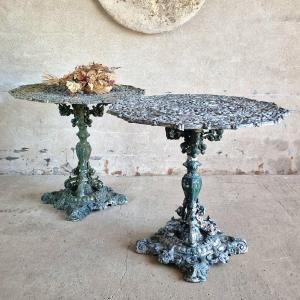 Pair Of Zodiac Tables In Cast Alloy