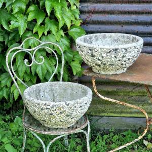 Pair Of Pebble Planters