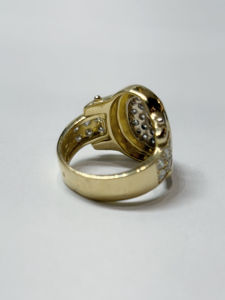 Bague pavée diamants en or-photo-2